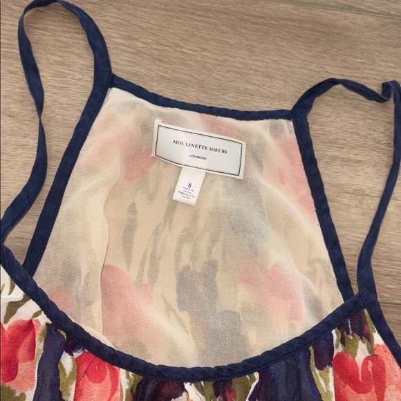 Anthropologie Moulinette Soeurs 100% silk watercolor floral dress size 8 NWOT - Picture 6 of 8